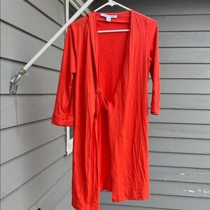 Diane Von Furstenberg Red Midi Dress Julian wrap dress